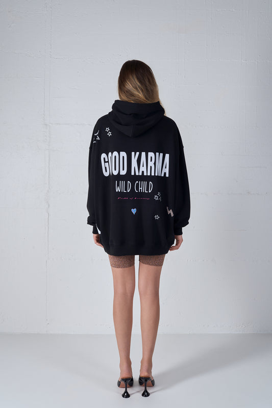 BASIC DRY HOODIE GOOD KARMA BLACK