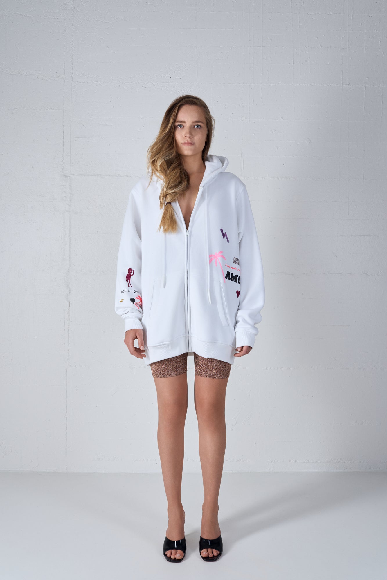 HEAVY WEIGHT ZIPPER CARDIGAN SALTY WHITE