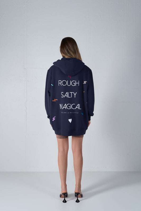 HEAVY WEIGHT ZIPPER CARDIGAN SALTY BLUE