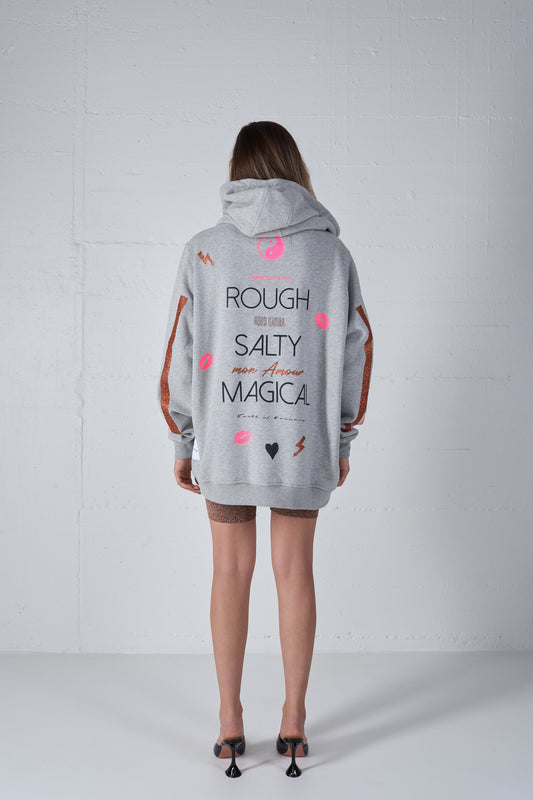 HEAVY WEIGHT ZIPPER CARDIGAN SALTY GREY