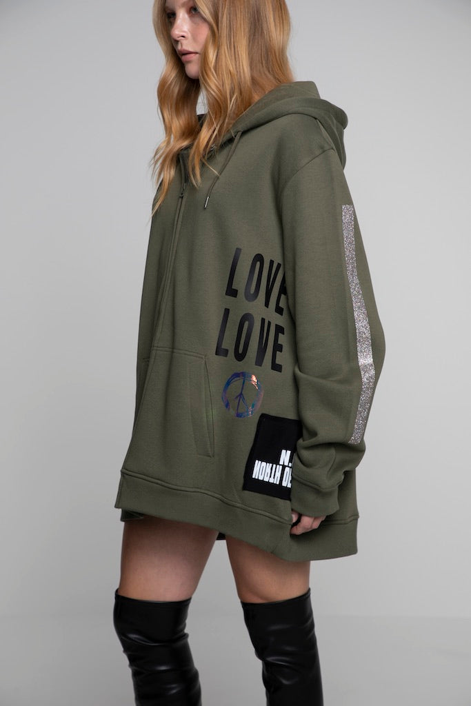 HEAVY WEIGHT ZIPPER CARDIGAN AMOR
