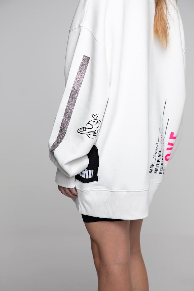 ORGANIC COTTON OVERSIZED SWEATSHIRT PLANET LOVE
