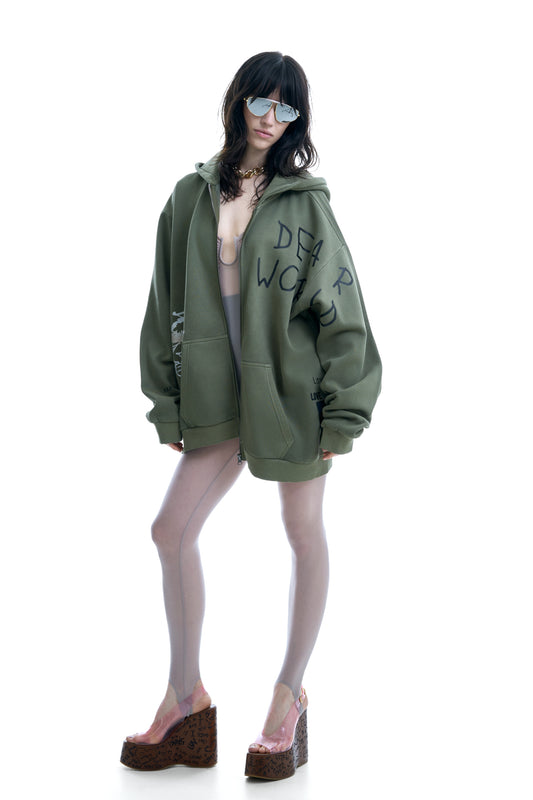 PEACE BLEASE BOXY CARDIGAN AMOR