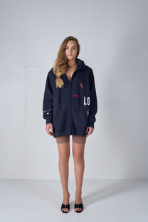 HEAVY WEIGHT ZIPPER CARDIGAN SALTY BLUE