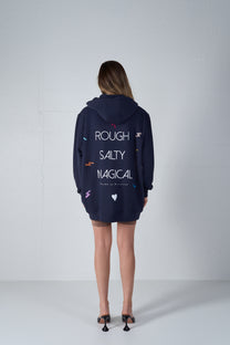HEAVY WEIGHT ZIPPER CARDIGAN SALTY BLUE