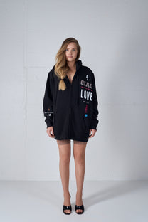 HEAVY WEIGHT ZIPPER CARDIGAN SALTY BLACK