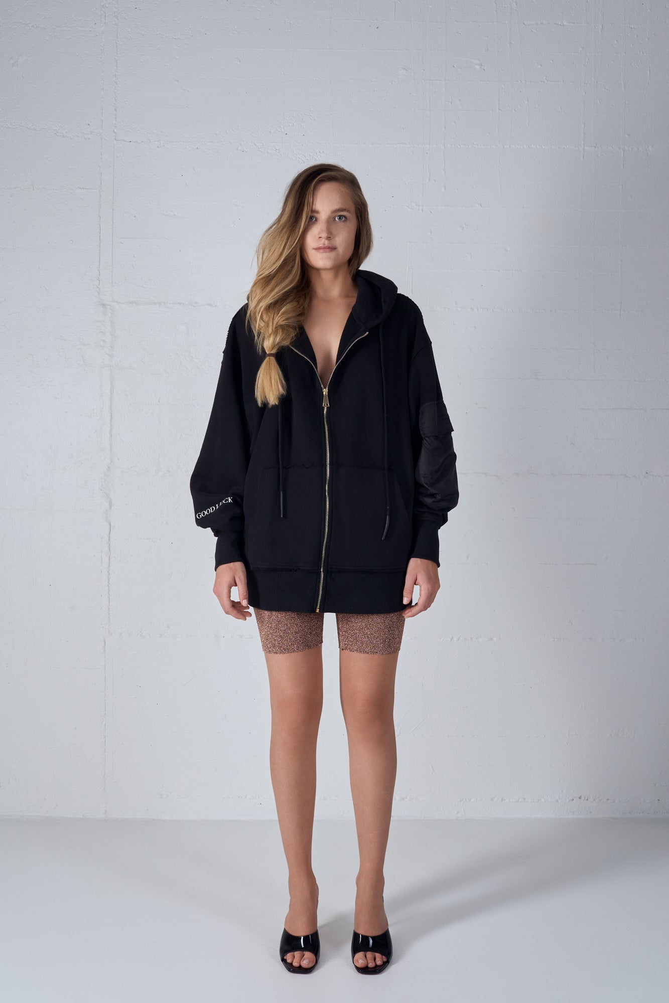 NORDIC COLLEGE HOODED ZIPPER CARDIGAN