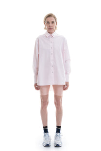 OVERSIZED STRIPE BLOUSE ROSÈ/WHITE