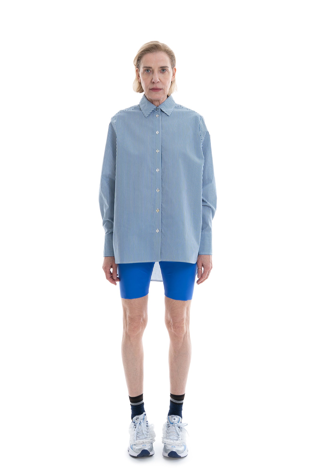 OVERSIZED STRIPE BLOUSE BLUE/WHITE