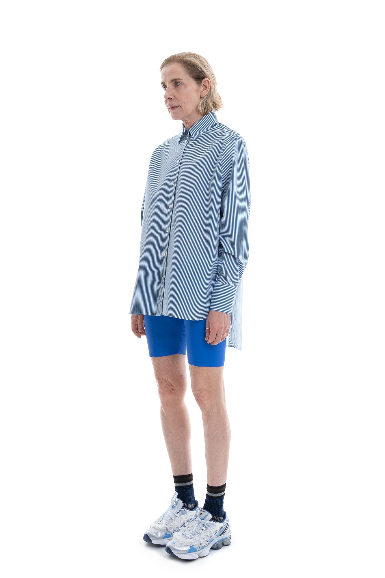 OVERSIZED STRIPE BLOUSE BLUE/WHITE