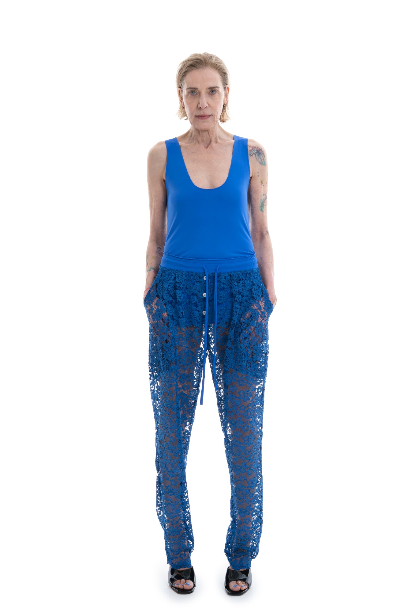 LACE BOXER TROUSER ROYAL BLUE