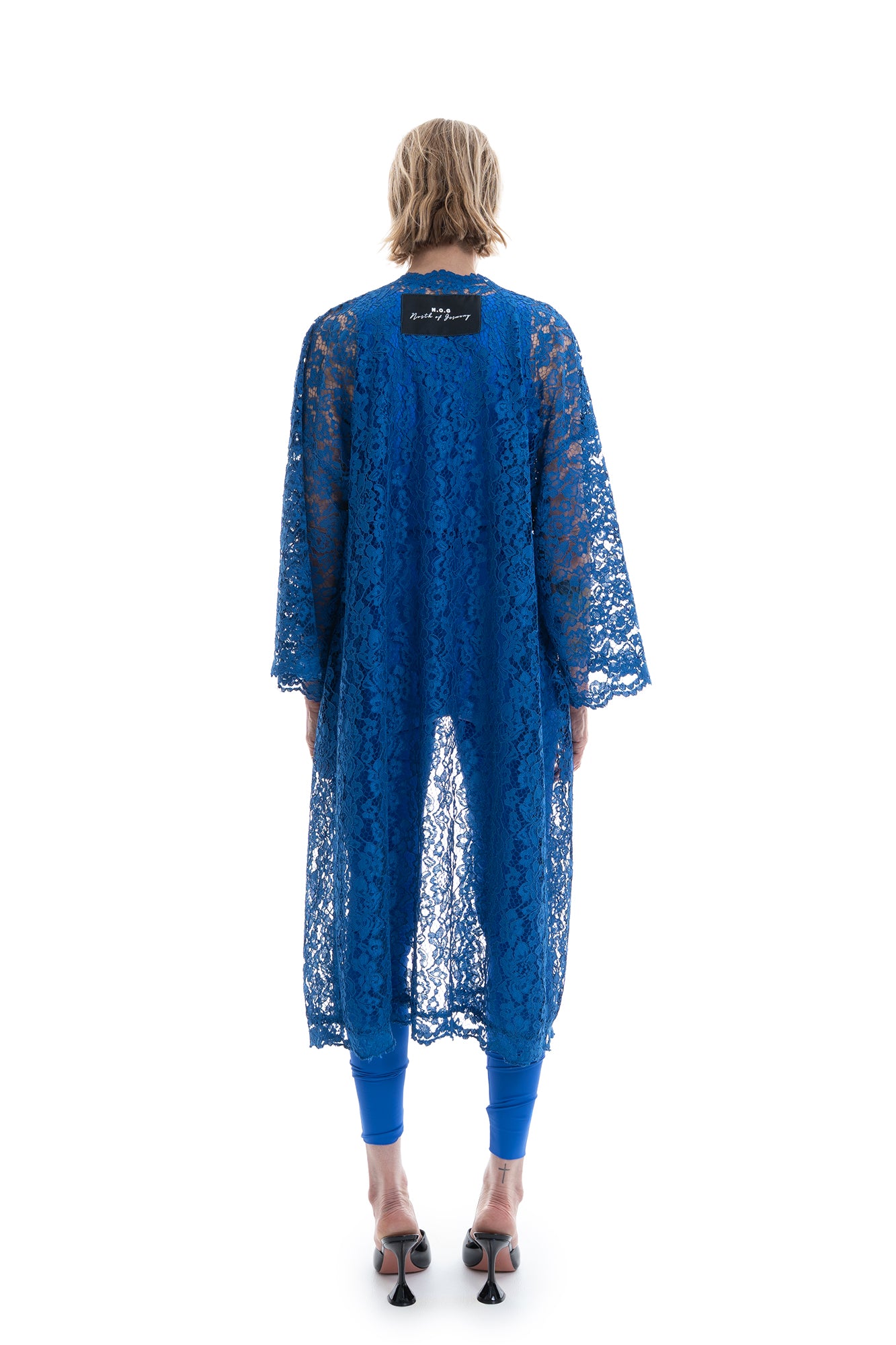 LACE OVERSIZED KIMONO ROYAL BLUE