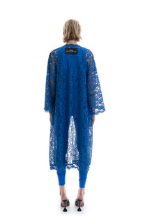 LACE OVERSIZED KIMONO ROYAL BLUE