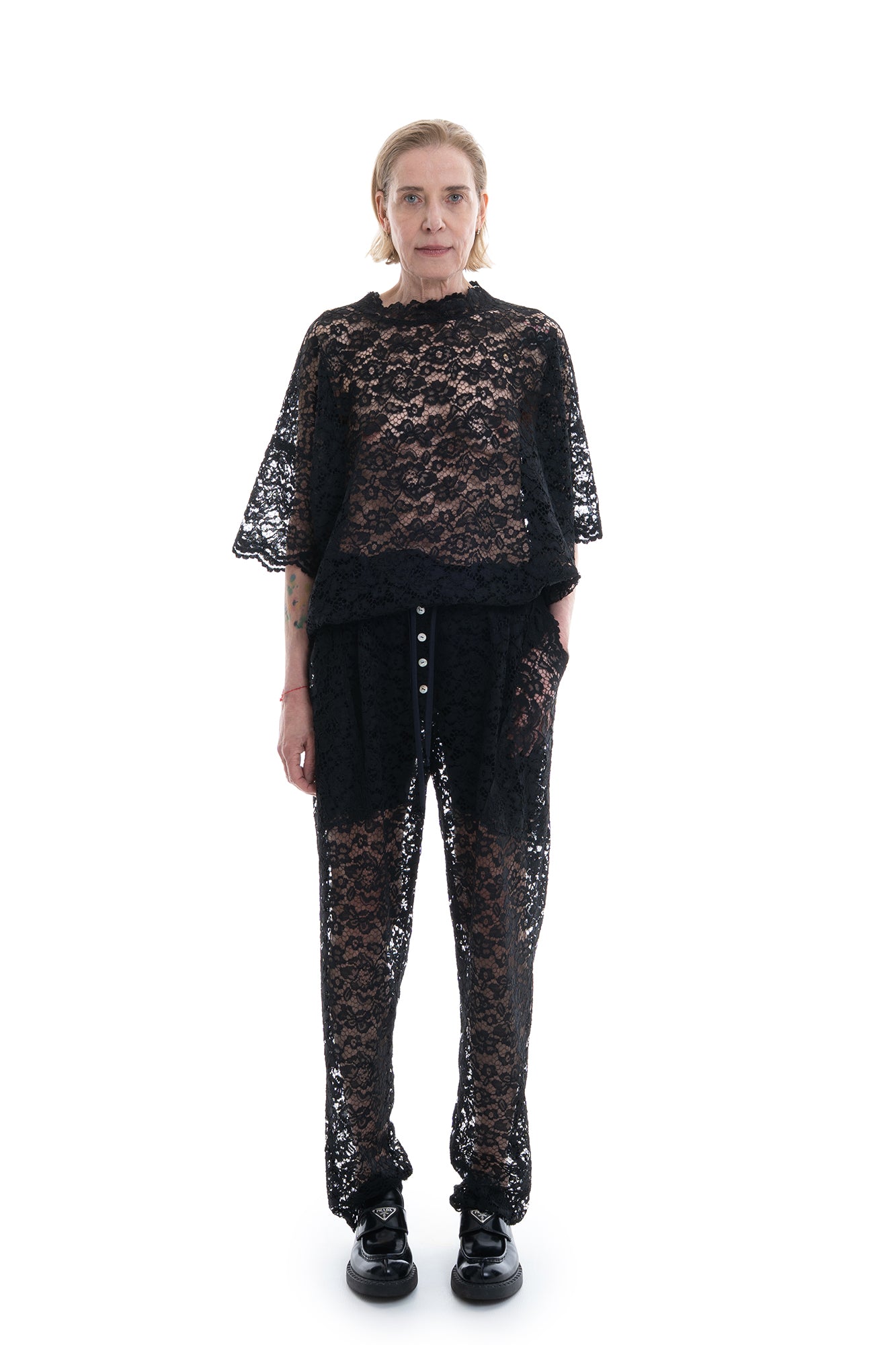 LACE BOXER TROUSER BLACK