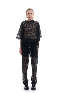 LACE BOXER TROUSER BLACK