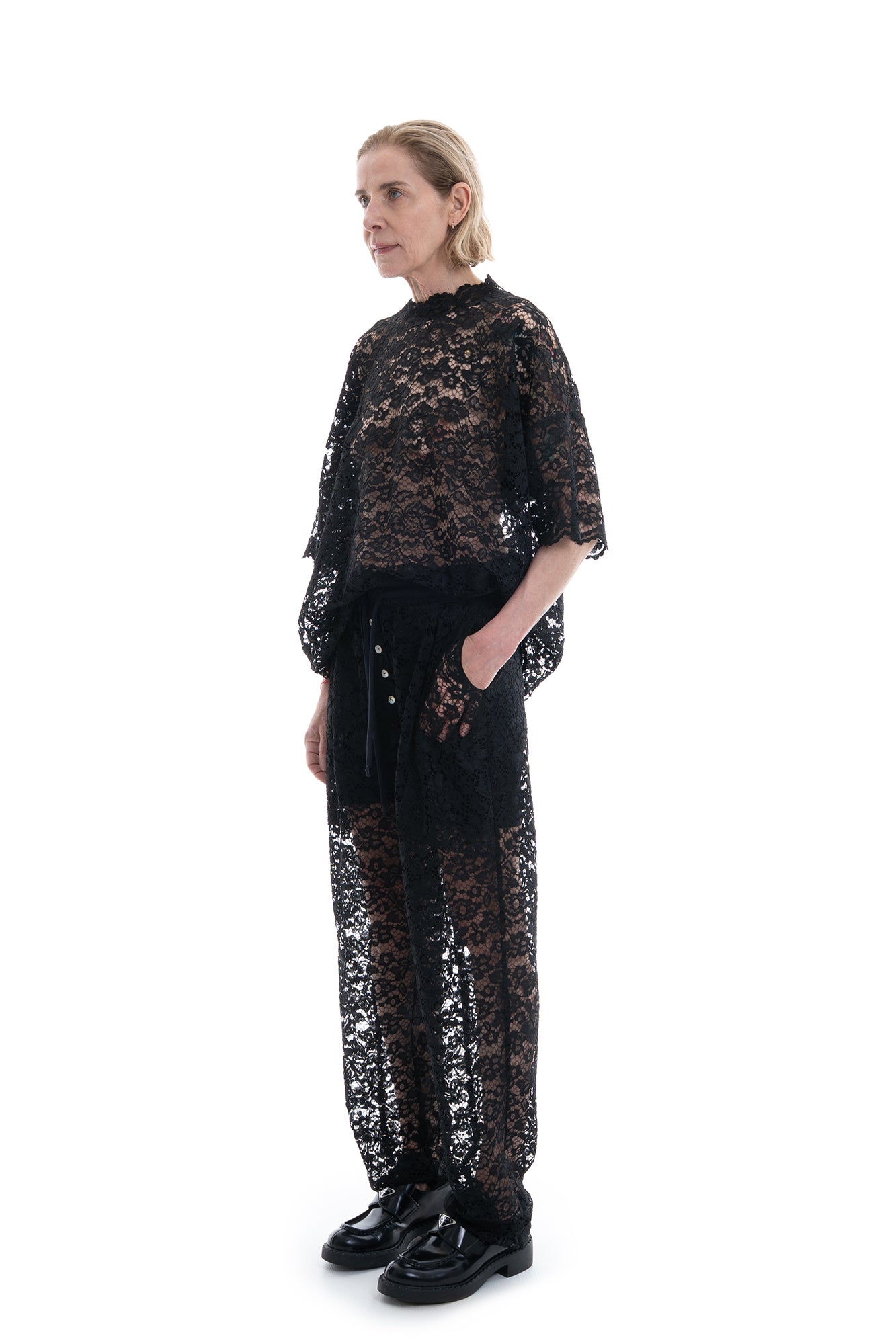 LACE BOXER TROUSER BLACK