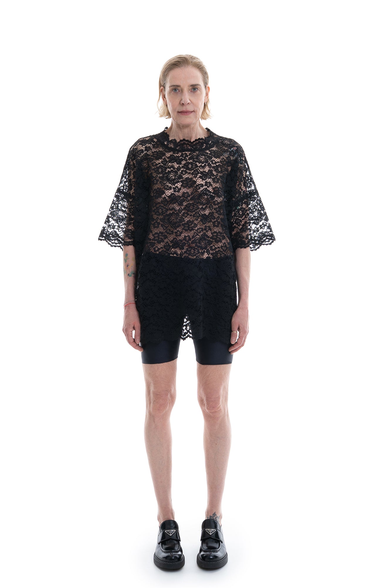 LACE OVERSIZED SHIRT BLACK