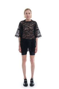 LACE OVERSIZED SHIRT BLACK