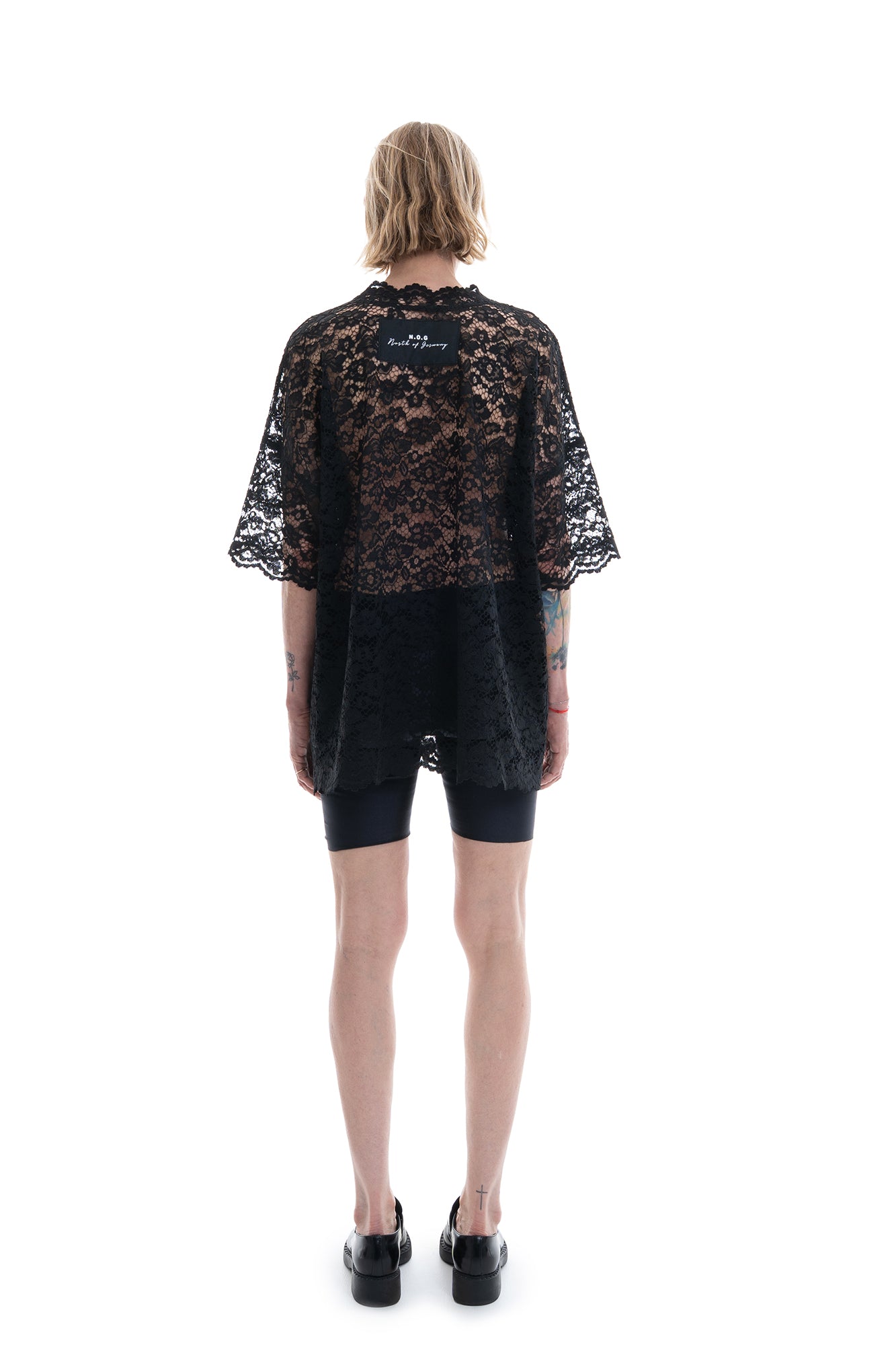 LACE OVERSIZED SHIRT BLACK