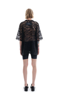LACE OVERSIZED SHIRT BLACK