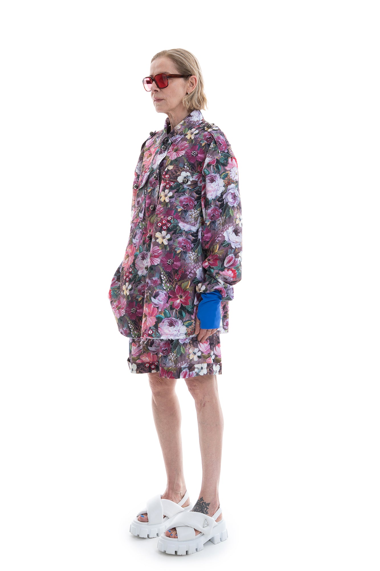 DARK FLOWERS BLOUSE JACKET LOVE YOU FUCKING LOVE