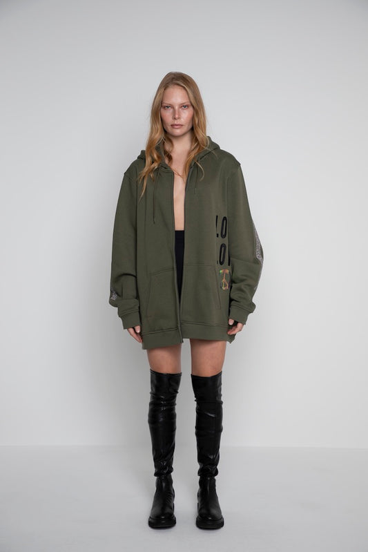 HEAVY WEIGHT ZIPPER CARDIGAN AMOR