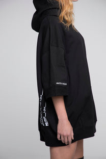 OVERSIZED DRY HALF SLEEVE HOODIE PLANET LOVE