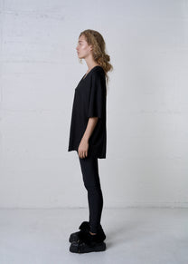 MODAL V-NECK SHORT SLEEVE SHIRT BLACK