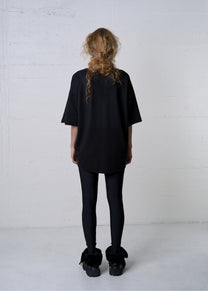 MODAL V-NECK SHORT SLEEVE SHIRT BLACK