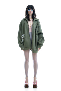 PEACE BLEASE BOXY CARDIGAN AMOR