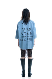 PEACE PLEASE DENIM BLOUSE