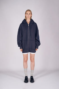 NORDIC COLLEGE HOODED ZIPPER CARDIGAN
